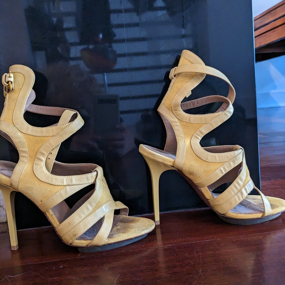 Balenciaga peep toe stilettos